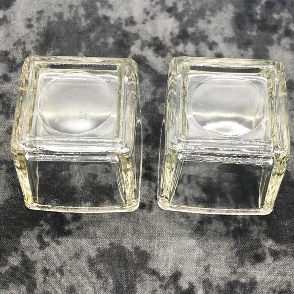 🔮 5/$25 Vintage Glass Square Candle/Matchstick Holders - Picture 5 of 7